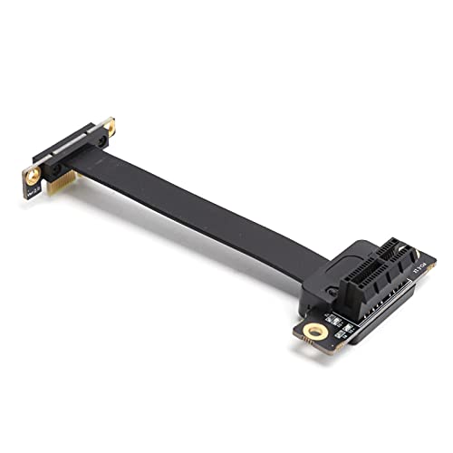 KIMISS Riser-Kabel PCIe 1X Riser PE+Verzinntes Kupfer+TPE Verlängerungskabel PCIe 1X Dualer 90°-Netzwerkadapter mit LED-Anzeige Gen3 8Gbps von KIMISS