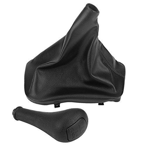 Schaltknäufe Gaiter Kit, KIMISS 4 Gang Auto-Schaltknauf + Gamaschenstiefelabdeckung Schwarz Schaltknaufmanschette für W123 W140 W202 (PU-Leder + Plastik) von KIMISS