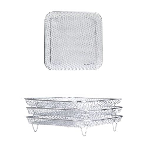KIMISS Stapelbarer Dehydrator Rack Foodi 8L - Fritteuse -Accessoires mit Reichlich Kochfläche (Quadratisch 20 cm * 20 cm * 9 cm) von KIMISS