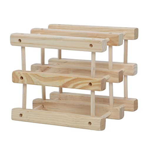KIMISS Stapelbarer Modularer Weinregal-Holzhalter für die Küchenbar, Kapazität von 6 Flößen, Platzsparendes Design von KIMISS