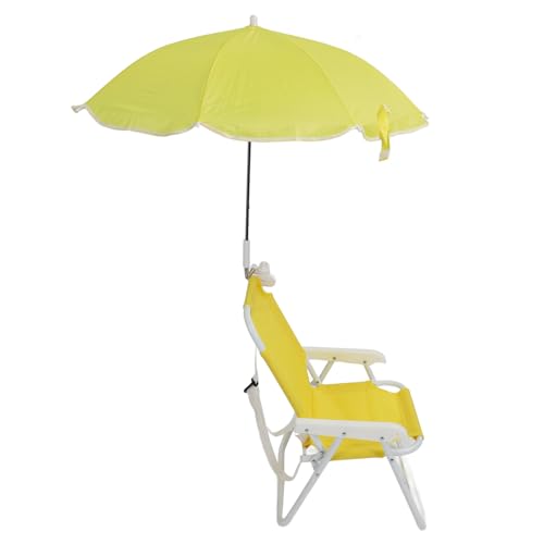 KIMISS Strandstuhl mit Regenschirm - Tragbare Klappcampingstühle für, Rampen -Sandstühle Im Freien für Picknicks, Ferien und Partys (Yellow) von KIMISS