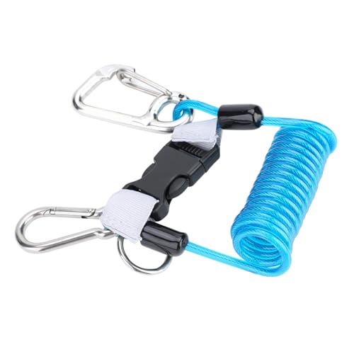 KIMISS Tauchen Sie die Anti-verlorene Federspulen-Lanyard-Sicherheitsinstrument mit Schnellverschluss für Tauchen, Klettern Im Freien, Unterwasserfotografie (Blue) von KIMISS