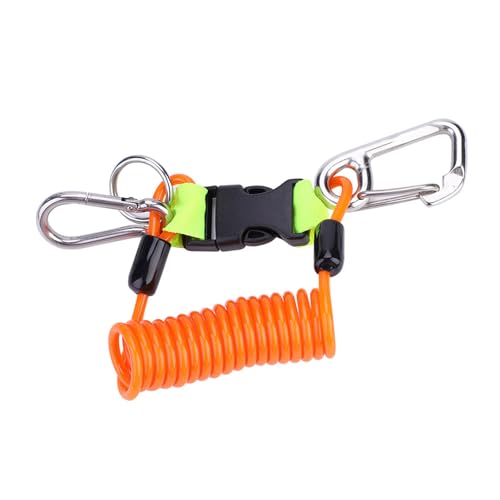KIMISS Tauchen Sie die Anti-verlorene Federspulen-Lanyard-Sicherheitsinstrument mit Schnellverschluss für Tauchen, Klettern Im Freien, Unterwasserfotografie (ORANGE) von KIMISS