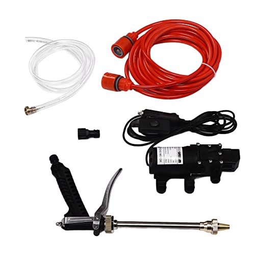 KIMISS Tragbarer 12 -V -100 W Hochdruck Auto Druck Waschmaschine mit 21,3 Fuß Schlauch Kit Gartenreinigung, Haustierbad und Fahrzeugpflege G1/2 Außengewinde von KIMISS