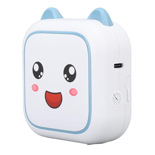 KIMISS Tragbarer Mini-Aufkleberdrucker für, Kabelloser -Thermodrucker, Tintenfreier Druck Im Taschenformat für Notizen, Tagebücher und Fotos, Inklusive Papierrollen und Stiften von KIMISS