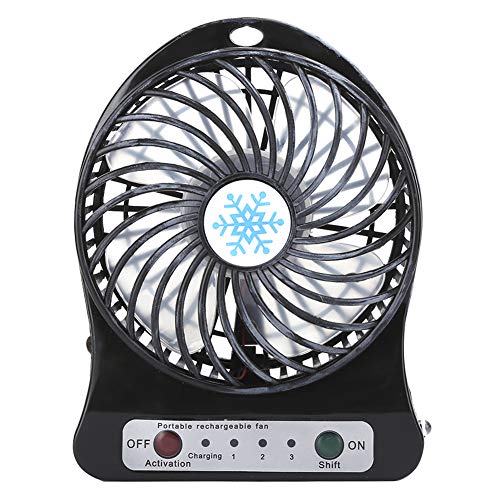 KIMISS Tragbarer -Schreibtisch -Lüfter USB wiederaufladbarer und Autositzventilator, 360 ° Rotatable Luftzirkulator für Zuhause, Reisen, Babygebrauch (BLACK) von KIMISS
