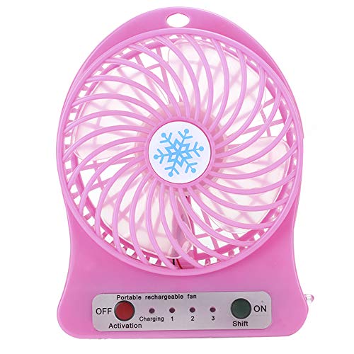 KIMISS Tragbarer -Schreibtisch -Lüfter USB wiederaufladbarer und Autositzventilator, 360 ° Rotatable Luftzirkulator für Zuhause, Reisen, Babygebrauch (Rot) von KIMISS