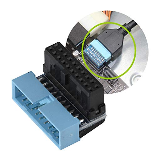 KIMISS USB 3 Header Erweiterung 90 Motherboard 90 Grad Winkel USB 3 Adapter Schwarz und Blau 5 Stück 90 Grad Abgewinkelt USB 3.0 19 Pin Motherboard Interner Header von KIMISS