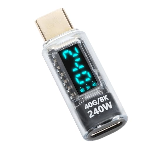 KIMISS USB C Adapter Power Messer Tester PD 240W 8K 60 Hz 40 Gbit/S Typ C Männlich Bis Weibliche Erweiterung mit Digitalem Display von KIMISS