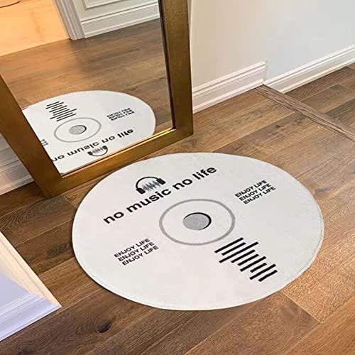 KIMISS Wasser Saugfähige Matte mit Retro -CD -Festplatten Design Weiche Nachahmung Kaschmir Badezimmermatte, Anti Rutsch, Dicker Absorbierender Badenteppich für Heimat und Haustür (Typ 2 60X60CM) von KIMISS