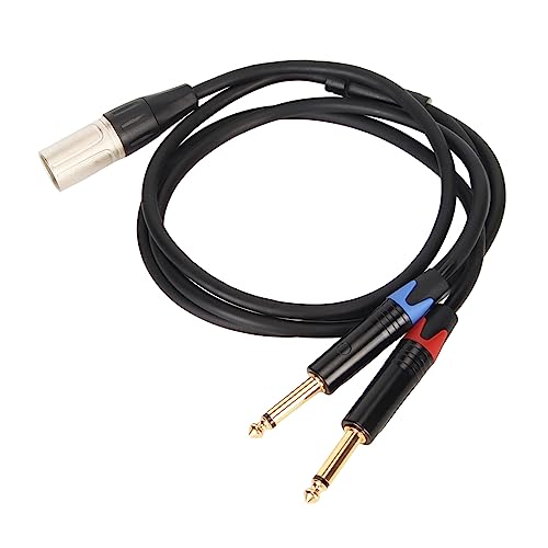 KIMISS XLR Männlich Bis Zwei 1/4 Zoll Ts Mono -Stecker Y Splitter -Kabel Dual 1/4 Zoll Bis XLR Männlich Y Splitterkabel Zwei 6,35 Mm Ts Mono Stecker Mikrofon Sound Konverter Adapter Adapter (1m) von KIMISS