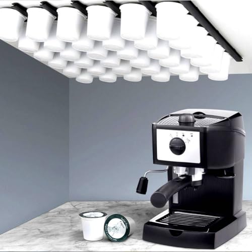 Kaffee Kapselhalter Kaffee Ständer Nespresso-Kaffeepads, Kapselspender Kaffee Kapselständer Zubehör Selbstklebende Kaffeepads, Aufbewahrung, Theke, Montierter Kaffeepadhalter (Schwarz) von KIMISS