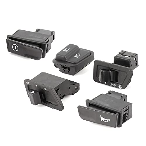 Motorrad-Schalterknopf-Kit Kunststoff 5-teiliges Motorrad-Starter-Fernlicht-Abblendlicht-Scheinwerferhorn-Blinker-Tasten-Kit Passend für Gy6 Motorrad-Schalterknopf-Kit Kunststoff 5-teiliges Motorrad-Starter-Fernlicht-Abblendlicht-Scheinwerferhorn-Blinker-Tasten-Kit Passend für Gy6 von KIMISS