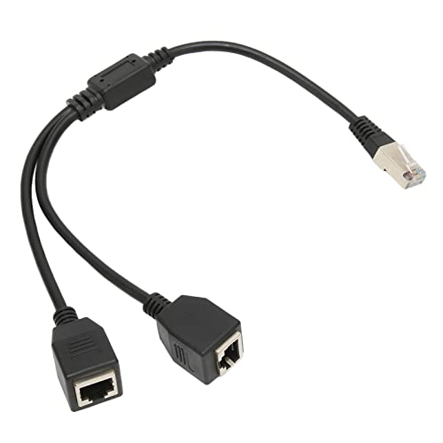RJ45-Ethernet-Splitter, Stecker auf 2 Buchse, Stabiles Kabel, 1 Schnelle Übertragung Cat5 für Router-Modem von KIMISS