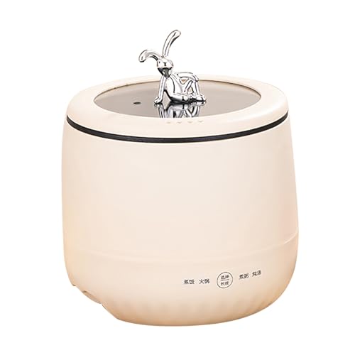 Reiskocher, Mini 1,8l Non -Stick Smart Electric Easy Clean Serviert 2 Personen Reiskocher für 1 Personen für Getreide Suppe Brei Töpferkocher Kompakte Design und Wärmer (Beige) von KIMISS