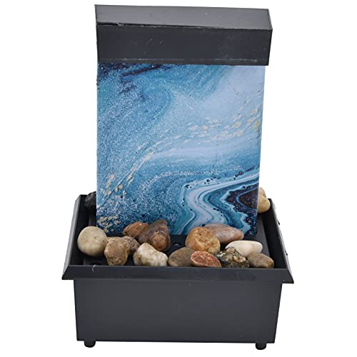 USB Zimmerbrunnen mit Marmor-Design,Tischbrunnen Kunststoff Zimmerbrunnen 3V USB Marmor Brunnen Ornamente Led Tischbrunnen Mit Steinen Für Tischdekoration Brunnen Ornament von KIMISS