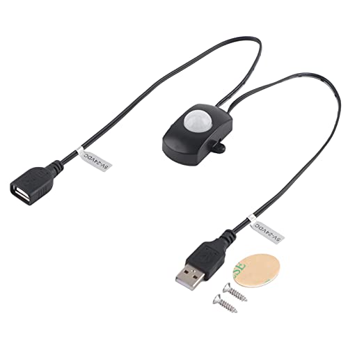 USB-Bewegungssensor-Schalter USB-Kabel mit Bewegungssensor 2A DC 5-24V Pir Infrarot-Bewegungssensor-Detektor Automatischer Schalter LED-Streifen USB-Schnittstelle Weiß (Schwarz) von KIMISS