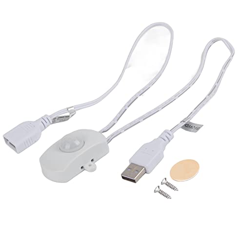 USB-Bewegungssensor-Schalter USB-Kabel mit Bewegungssensor 2A DC 5-24V Pir Infrarot-Bewegungssensor-Detektor Automatischer Schalter LED-Streifen USB-Schnittstelle Weiß (Weiss) von KIMISS