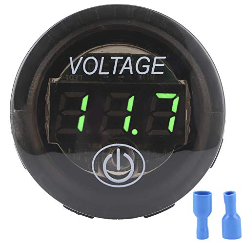 Voltmeter, 12-24V Universal Digital Voltmeter Led Digital Mit Touch-Schalter Wasserdichter PC Geeignet Für Autos, Motorräder, Schiffe, Wohnwagen, Wohnmobile(Grün) von KIMISS