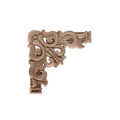 Ecke Fenster Möbel Geschnitzt Unbemaltes Holz Applikation Aufkleber Kunsthandwerk Lange Große Holzschranktüren Möbel Dekoration Zubehör 10 X 10 X 2 Cm von KIMLUD