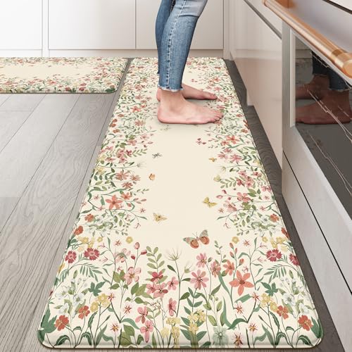 KIMODE Anti-Müdigkeitsmatten für Küchenboden, Bauernhaus-Küchenteppiche, rutschfeste Küchenmatten für Boden, gepolsterte Stehmatte für Waschbecken, Waschküche, Büro, Schreibtisch, Beige, 43,2 x 149,9 KIMODE Anti-Müdigkeitsmatten für Küchenboden, Bauernhaus-Küchenteppiche, rutschfeste Küchenmatten für Boden, gepolsterte Stehmatte für Waschbecken, Waschküche, Büro, Schreibtisch, Beige, 43,2 x 149,9 von KIMODE