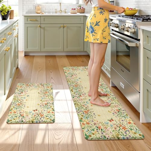 KIMODE Küchenmatten für den Boden, 50,8 x 149,9 cm + 50,8 x 81,3 cm, gepolsterte Bauernhaus-Küchenteppiche, rutschfest, wasserdicht, für Küche, Waschküche, Büro, Waschbecken, Schreibtisch, Braun KIMODE Küchenmatten für den Boden, 50,8 x 149,9 cm + 50,8 x 81,3 cm, gepolsterte Bauernhaus-Küchenteppiche, rutschfest, wasserdicht, für Küche, Waschküche, Büro, Waschbecken, Schreibtisch, Braun von KIMODE