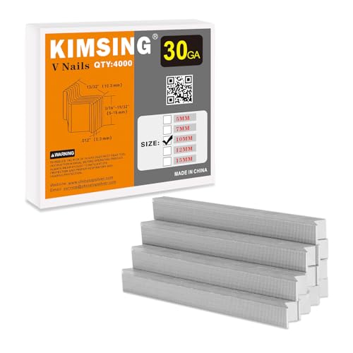 KIMSING 10mm Schenkellänge V-Nägel, 4000PCS/Box, Hartholz Typ Holzverbindungsnägel, für V1015 Bilderrahmen Nagler Pistole, Framing Joiner, V-Nailer von KIMSING