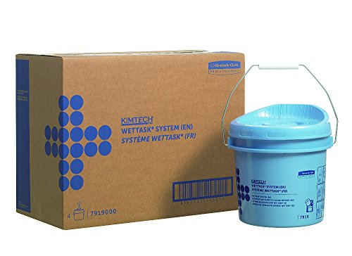 Kimtech Wettask Rollenspendereimer 7919 – Spender für Wettask Reinigungstücher – 4 x blaue Spendereimer von KIMTECH