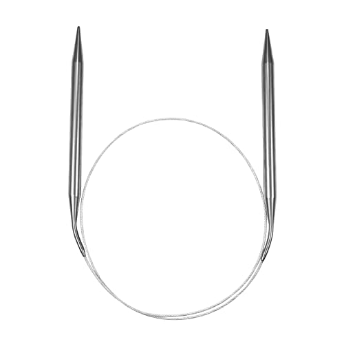 7mm Rundstricknadeln, Austauschbar Rundstricknadeln Edelstahl Strick- und Häkelzubehör für Webliebhaber (80cm Lang) von KINBOM