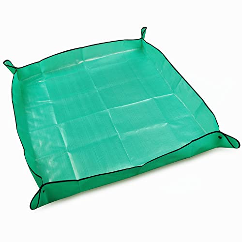 KINBOM 1 Stück Pflanzen Umtopfmatte, Indoor Pflanzmatten Faltbar Tragbare Gartenmatte wasserdichte Gartenmatte für Beschnittene Pflanzen Sämlinge Topfpflanzen (100x100cm) von KINBOM