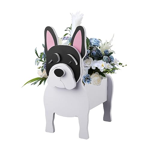 Pflanzenbehälter Hunde, Niedlicher Pflanzenbehälter Hundepflanzenhalter Niedlicher Blumentopf Süßer Blumentopf Gartendekoration für Sukkulenten Topf Innen- und Außenpflanzen (Kleine Bulldogge) von KINBOM