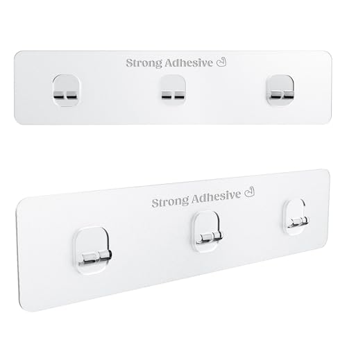 KINCMAX 2er-Pack Klebehaken Transparent für Duschablagen, Küchenregale, Bad und Wand - Starke Durchsichtige Haken Selbstklebend Ohne Bohren - Ersatzhaken Duschablage von KINCMAX