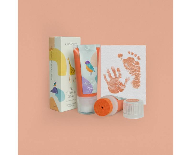 KINDACUTE Bastelfarbe Bio Mal- und Stempelspaß Mandarin von KINDACUTE