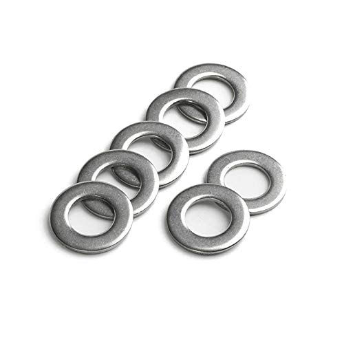 KINDOYO Flache Unterlegscheiben - Verdicken Distanzstücke M6/M8/M10/M12/M14/M16 Rostfreier Edelstahl Befestigungselement, Silber, M8*16 * 1.6(50 Stück) von KINDOYO