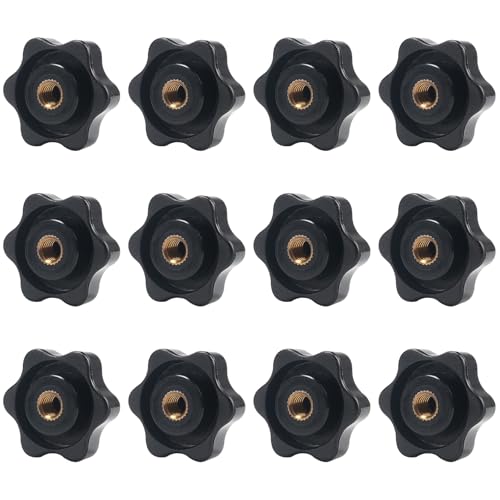 KINDPMA 12 Stück M6 Sterngriffmutter Kunststoff Griffmutter Flügelmutter Rändelmutter Sternschraubenkopf Äußerer Durchmesser 32mm für Mechanische Industrie,Möbel,Werkzeugmaschine,Elektronische Geräte von KINDPMA