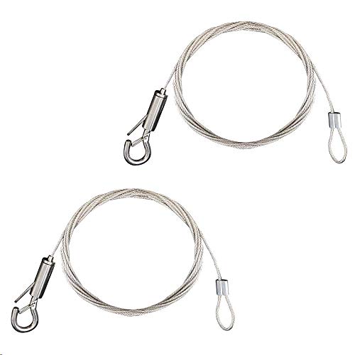KINDPMA 2 Stück Drahtseil Edelstahl Draht Seil Einstellbar Stahlseil Edelstahlseil 1.5mm x 2m Draht mit Schleife Ösen Haken für Gardinen Bilder Foto DIY Lampe Weihnachten Halloween Deko bis 30KG KINDPMA 2 Stück Drahtseil Edelstahl Draht Seil Einstellbar Stahlseil Edelstahlseil 1.5mm x 2m Draht mit Schleife Ösen Haken für Gardinen Bilder Foto DIY Lampe Weihnachten Halloween Deko bis 30KG von KINDPMA