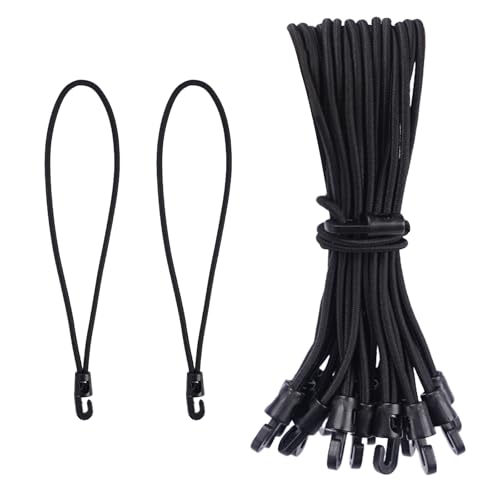 KINDPMA 60 Stück Spanngummi mit Haken Schwarz 2 Längen Expander 10cm/15cm mit Haken Multifunktional Gummispanner Planenspanner Kurz für Planen Zelt Net Camping Gepäckträger Fahrrad Motorrad von KINDPMA