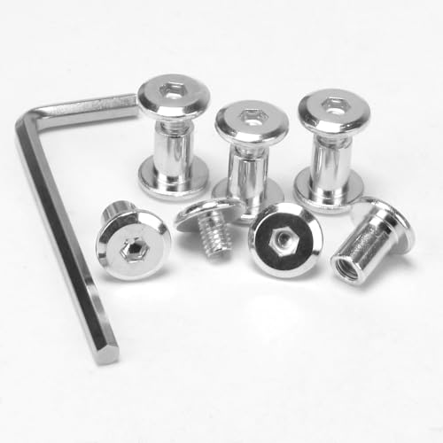 KINDPMA 35 Sets M6*10mm Verbindungsschraube Möbelschrauben Hülsenschrauben Möbelverbinder Schrankverbinder Innensechskant Edelstahl Flachkopfschrauben Hülsenmutter für Schränken,Holzbret,Türgriffen von KINDPMA