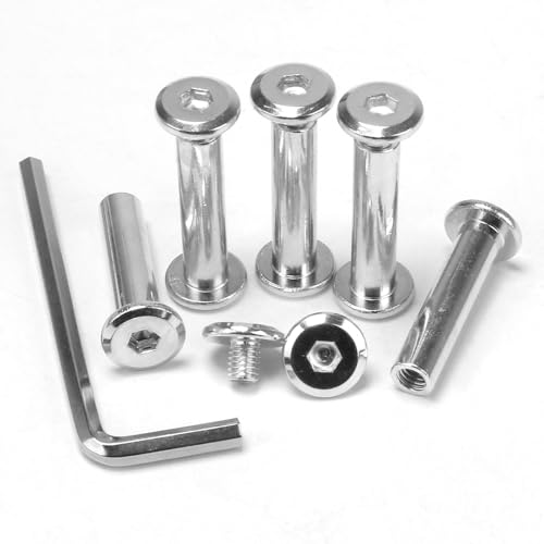 KINDPMA 35 Sets M6*30mm Verbindungsschraube Möbelschrauben Hülsenschrauben Möbelverbinder Schrankverbinder Innensechskant Edelstahl Flachkopfschrauben Hülsenmutter für Schränken,Holzbret,Türgriffen von KINDPMA