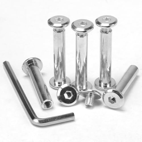 KINDPMA 35 Sets M6*35mm Verbindungsschraube Möbelschrauben Hülsenschrauben Möbelverbinder Schrankverbinder Innensechskant Edelstahl Flachkopfschrauben Hülsenmutter für Schränken,Holzbret,Türgriffen von KINDPMA