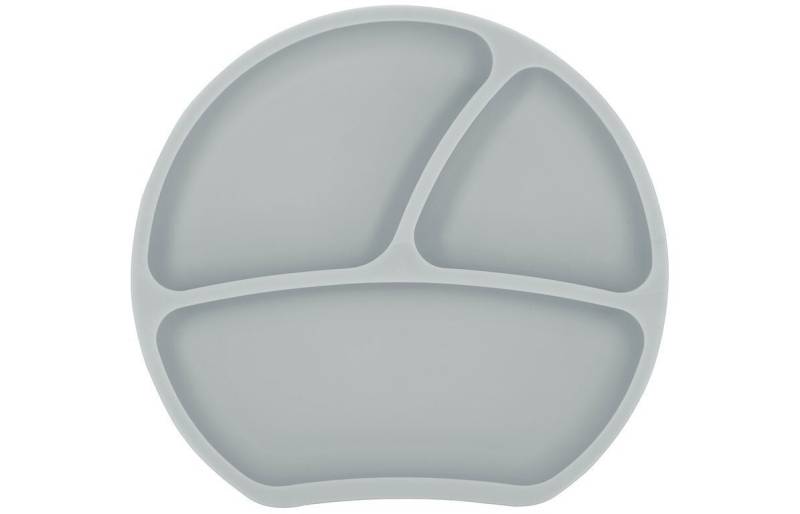KINDSGUT Kindergeschirr-Set Teller (1-tlg), Silikon, umweltfreundliches Silikon, Hellgrau von KINDSGUT