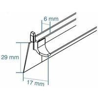 Türdichtung unten Doppellippe für Glas 6mm, 1155mm Kinedo von KINEDO