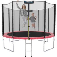 Trampolin Outdoor salto - Kindertrampolin Gartentrampolin Set mit Leiter, Netz, Randpolster, usa Sprungtuch Pink ø 250 cm - Kinetic Sports von KINETIC SPORTS