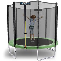 Trampolin Outdoor salto - tüv Rheinland geprüft, Kindertrampolin Set mit Netz, Randpolster, usa Sprungruch - ø 244 cm, Grün-4 - Kinetic Sports von KINETIC SPORTS