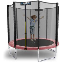 Trampolin Outdoor salto - tüv Rheinland geprüft, Kindertrampolin Set mit Netz, Randpolster, usa Sprungruch - ø 244 cm, Pink-4 - Kinetic Sports von KINETIC SPORTS