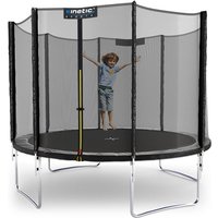 Trampolin Outdoor salto - tüv Rheinland geprüft, Kindertrampolin Set mit Netz, Randpolster, usa Sprungruch - ø 305 cm, Schwarz-4 - Kinetic Sports von KINETIC SPORTS