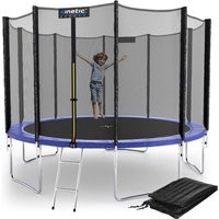 Trampolin Outdoor - tüv Rheinland geprüft, Komplett-Set für Kinder, usa Sprungtuch, Sicherheitsnetz, Randpolster, Leiter - ø 335 cm, Blau-4 - Kinetic von KINETIC SPORTS