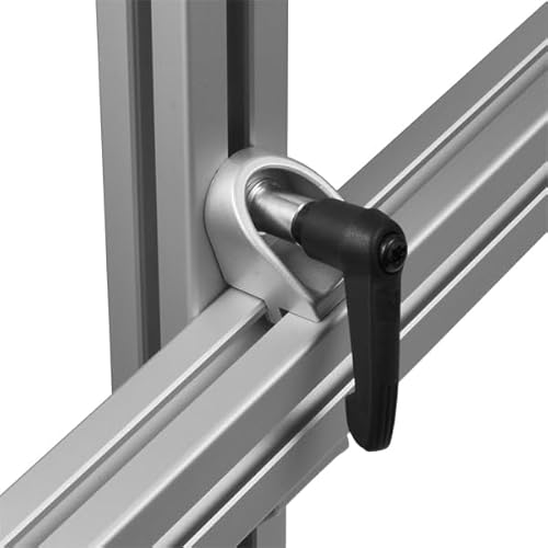 KINETIK MSystem® - Klemmwinkel mit Klemmhebel Nut 8 Profilverbinder mit Befestigungsmaterial für Aluprofil 40x40 - item kompatibel, alufarbig lackiert | flexibler Verbinder - 1 Set. von KINETIK MSystem