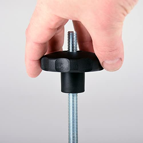 KINETIK MSystem | 10 Stück Sterngriffmutter M6 - Ø 40 mm Sterngriff mit Stahl Durchgangsgewinde, schwarz von KINETIK MSystem