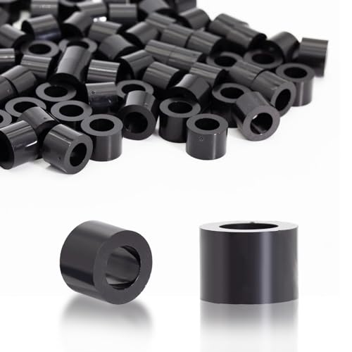 KINETOX 100 Stk Distanzhülsen M8 ABS Abstandshalter Kunststoff (Schwarz) Gummi Distanzhülsen kunststoff Isolierung Distanzscheiben für M8 Schrauben 14x10mm für Leiterplatten | Elektrisch isolierend von KINETOX